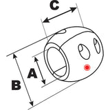 Performance Metals 3" Streamlined Shaft Anode - Aluminum [C3000A]