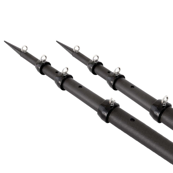 Tigress XD 3K Carbon Fiber Telescoping Outrigger Poles - 21 - Matte Black/ Black - Pair [88679-3]