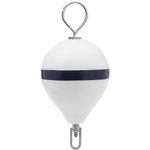 Polyform 17" CM Mooring Buoy w/SS Iron - White Blue Stripe [CM-3-SS WHT W/STR/SS]