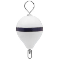 Polyform 17" CM Mooring Buoy w/SS Iron - White Blue Stripe [CM-3-SS WHT W/STR/SS]
