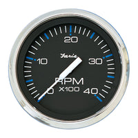 Faria Chesapeake Black 4" Tachometer - 4000 RPM (Diesel) [33742]