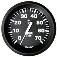 Faria Euro Black 4" Tachometer - 7,000 RPM (Gas - All Outboard) [32805]