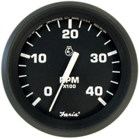 Faria Euro Black 4" Tachometer - 4000 RPM (Diesel) (Mechanical Takeoff) [32842]