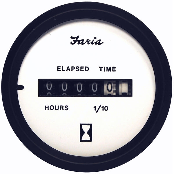 Faria Euro White 2" Hourmeter (Digital) [12913]