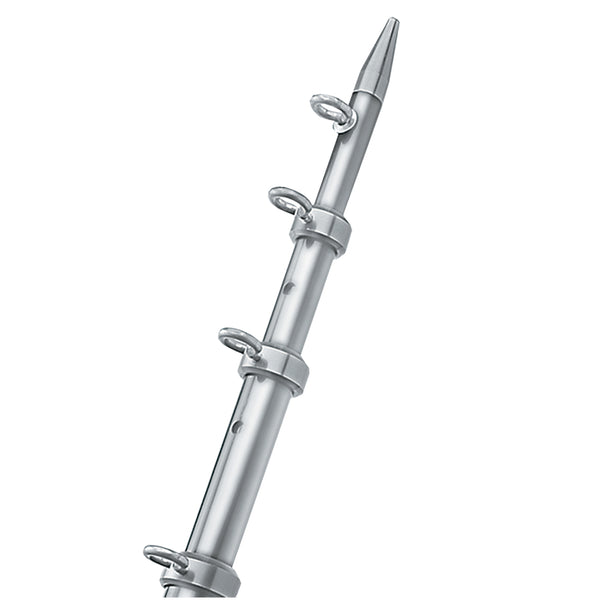 TACO 12' Silver/Silver Center Rigger Pole - 1-1/8" Diameter [OC-0432VEL116]
