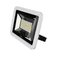 Lunasea 35W Slimline LED Floodlight, 12/24V, Cool White, 4800 Lumens, 3 Cord - White Housing [LLB-36MN-81-00]
