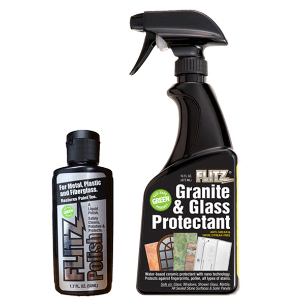 Flitz Granite  Glass Protectant 16oz Spray Bottle w/1-1.7oz Liquid Polish [GRX22806LQ04502]