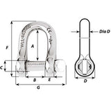 Wichard Captive Pin D Shackle - Diameter 4mm - 5/32" [01401]