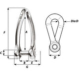 Wichard Captive Pin Twisted Shackle - Diameter 5mm - 3/16" [01422]