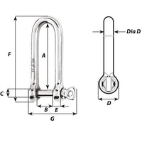 Wichard HR Long D Shackle - 10mm Diameter - 25/64" [11215]