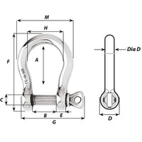 Wichard HR Bow Shackle - 10mm Pin Diameter [11245]