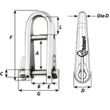 Wichard HR Key Pin Shackle With Bar - 6mm Pin Diameter [91433]